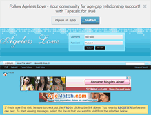 Tablet Screenshot of agelesslove.com